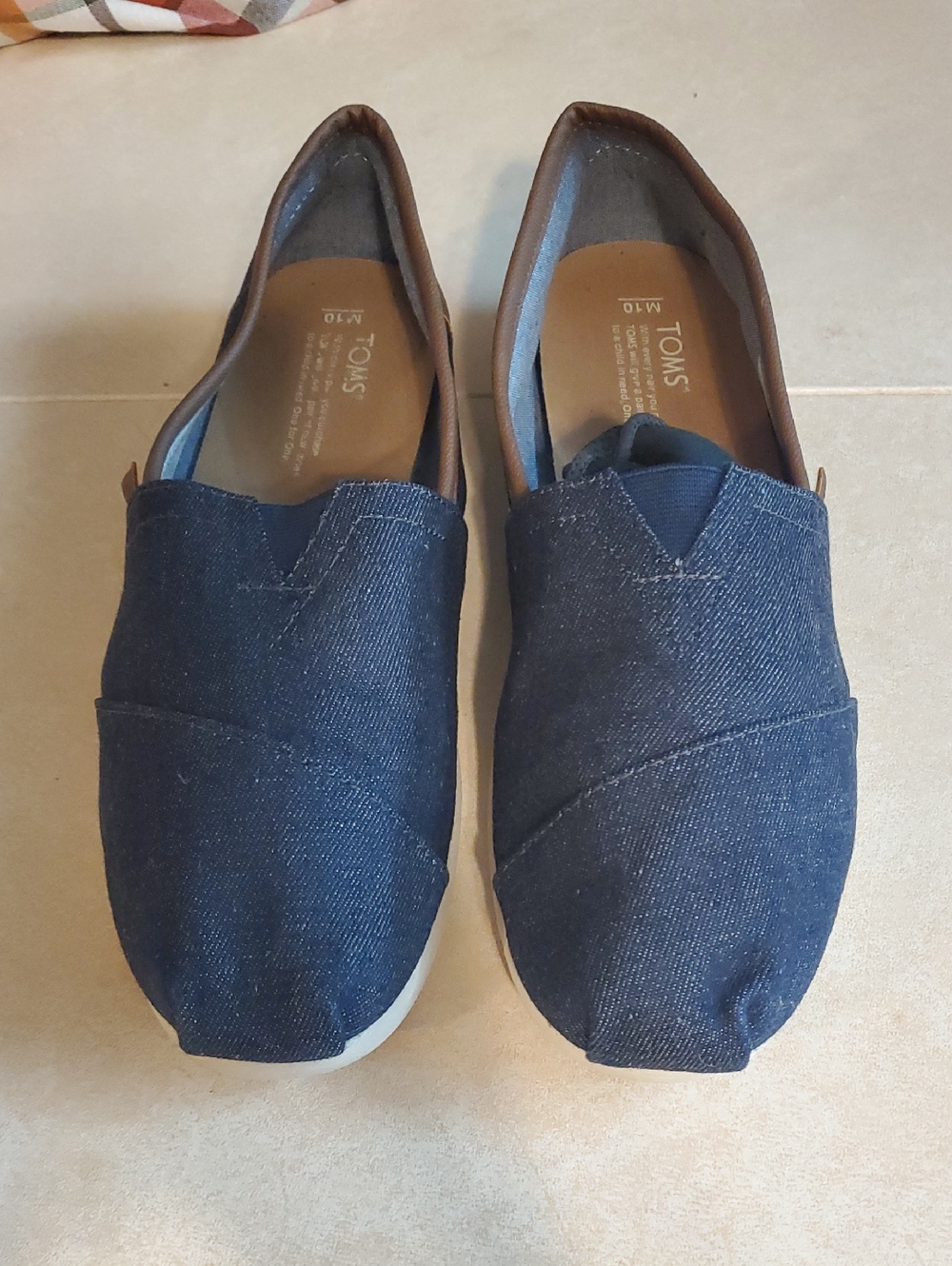 TOMS Men's Dark Blue Canvas Slip-On Loafers